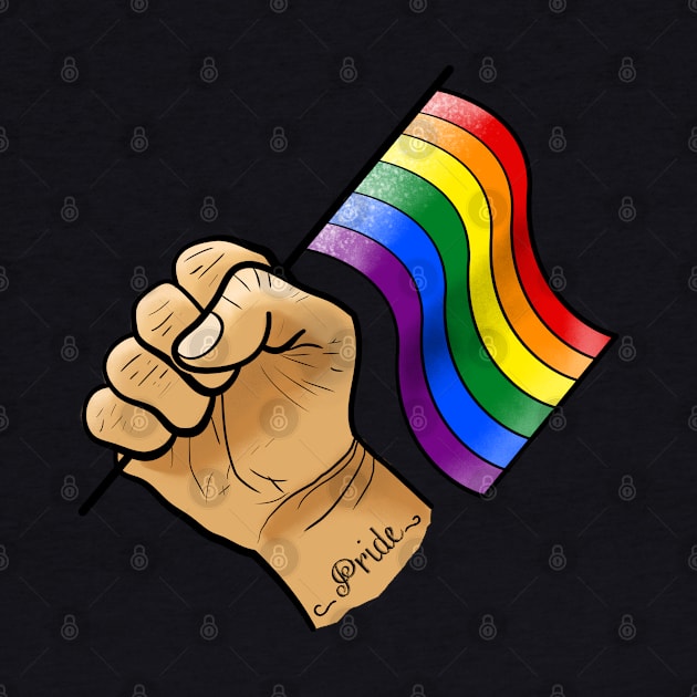 Pride Flag Hand - LGBT Gay Month design by theodoros20